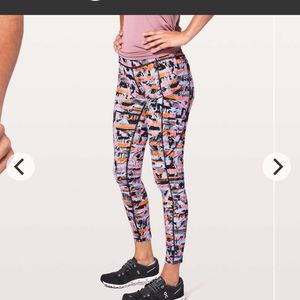 Lululemon Fast & Free Stripe Patterned Leggings